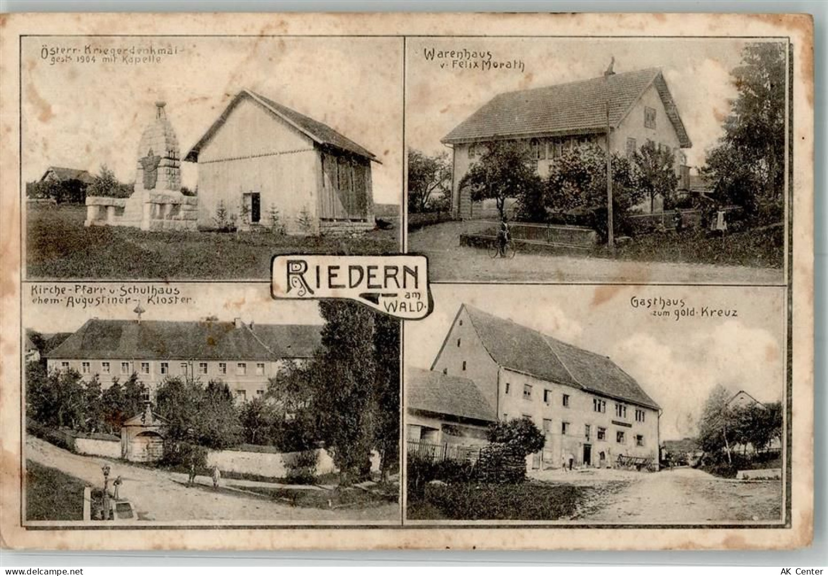 79777 W7899 Riedern am Wald 1908 Gebrauchsspuren Ehem. Augustiner Kloste... - 13658208
