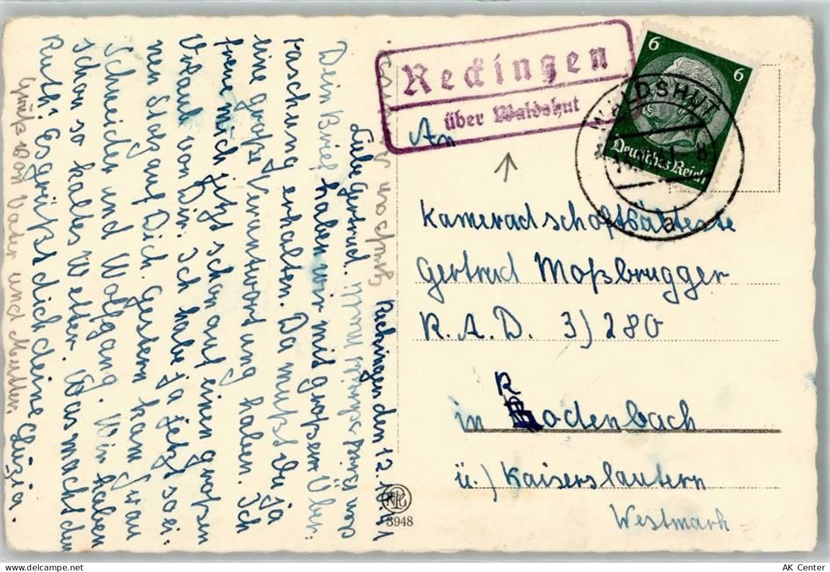 79790 W7897 Reckingen , Kr Waldshut - Landpoststempel über Waldshut - 10496202