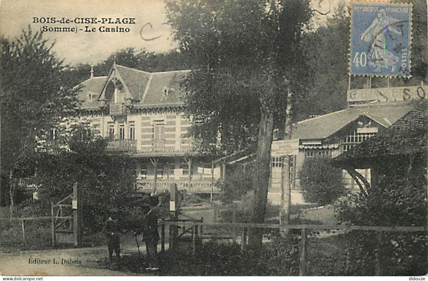 80 - Bois de Cise Plage - Le Casino - Animée - Correspondance - Oblitération ronde de 1929 - CPA - Voir Scans Recto-Vers