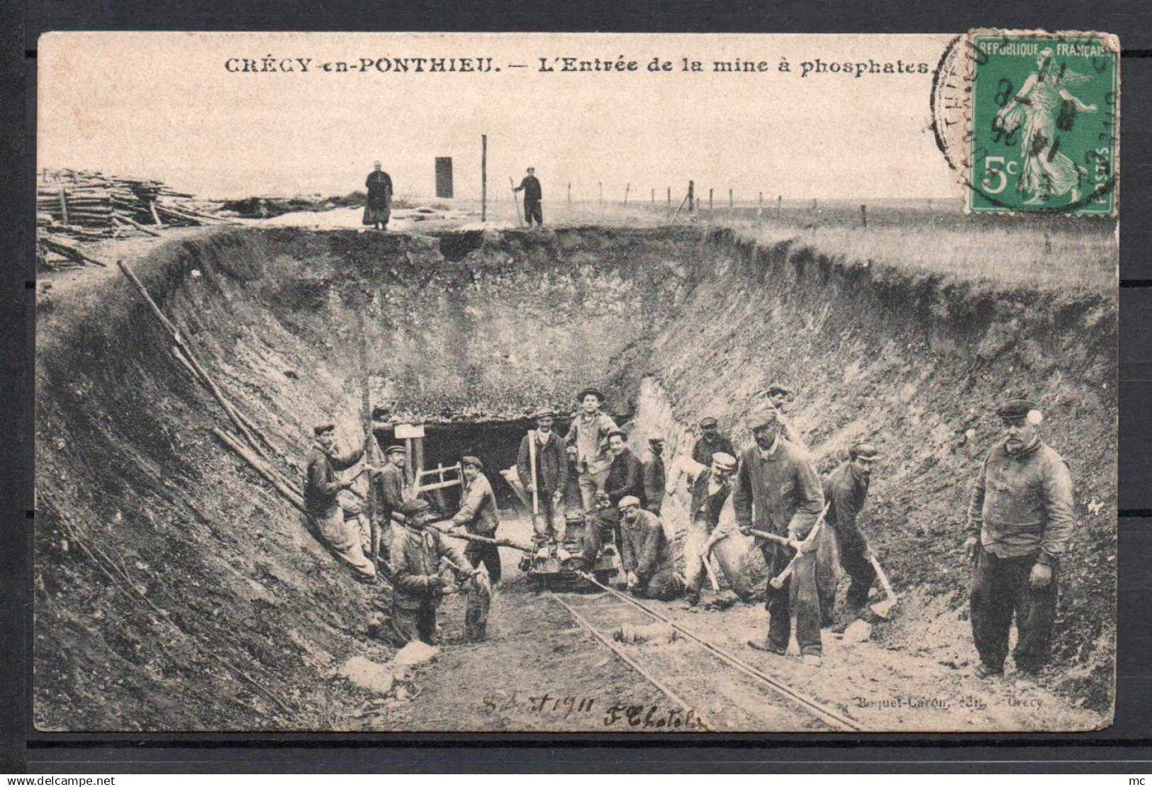 80 - Crécy en Ponthieu - L' entrée de la mine a Phosphates