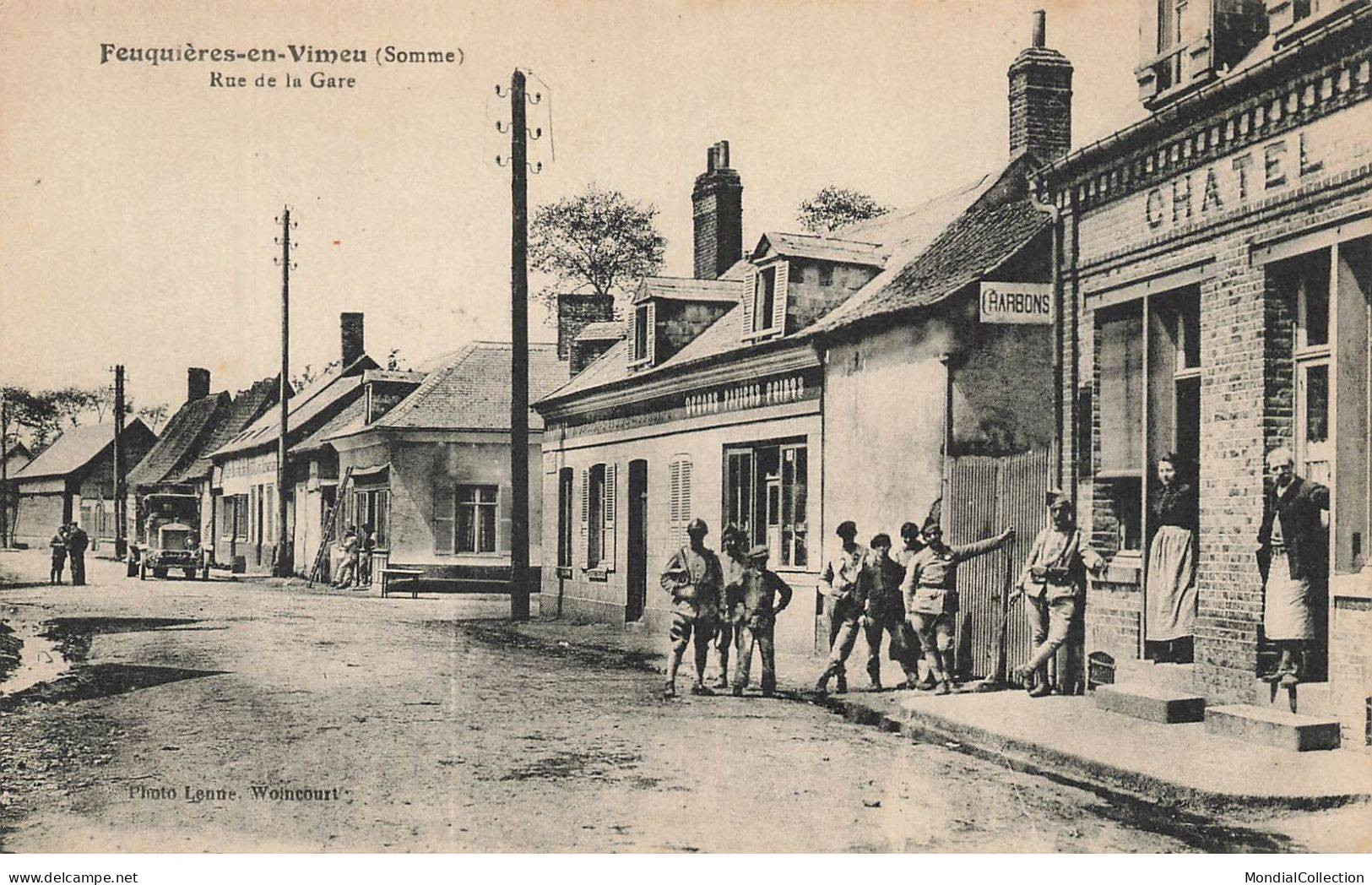 80 FEUQUIERES EN VIMEU #FG56807 RUE DE LA GARE CHARBONS CHATEL