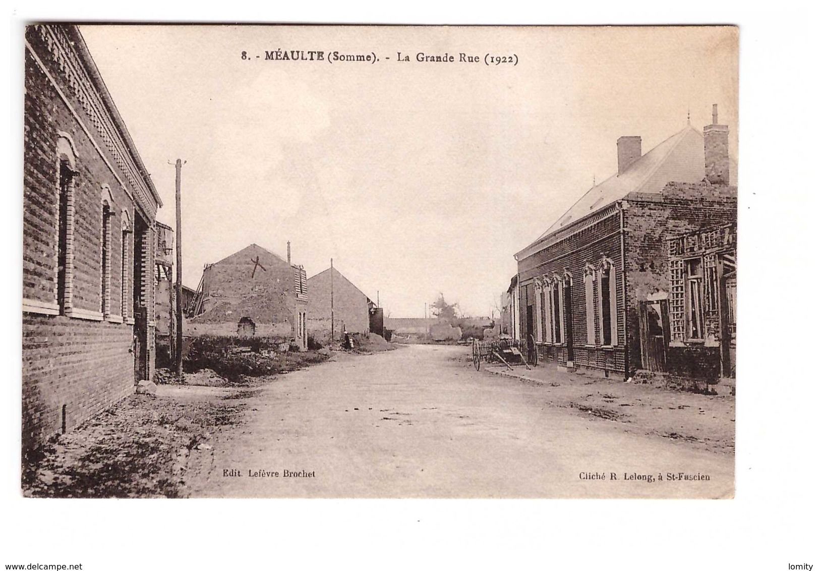80 meaulte la grande rue 1922 edit Lefevre Brochet