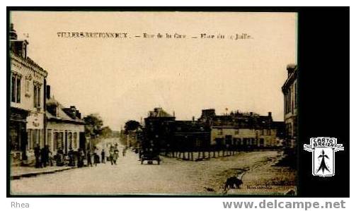 80 Villers-Bretonneux - VILLERS-BRETONNEUX - Rue de la Gare - Place du 14 Juillet -  cpa Rhea D80D  K80212K  C80799C