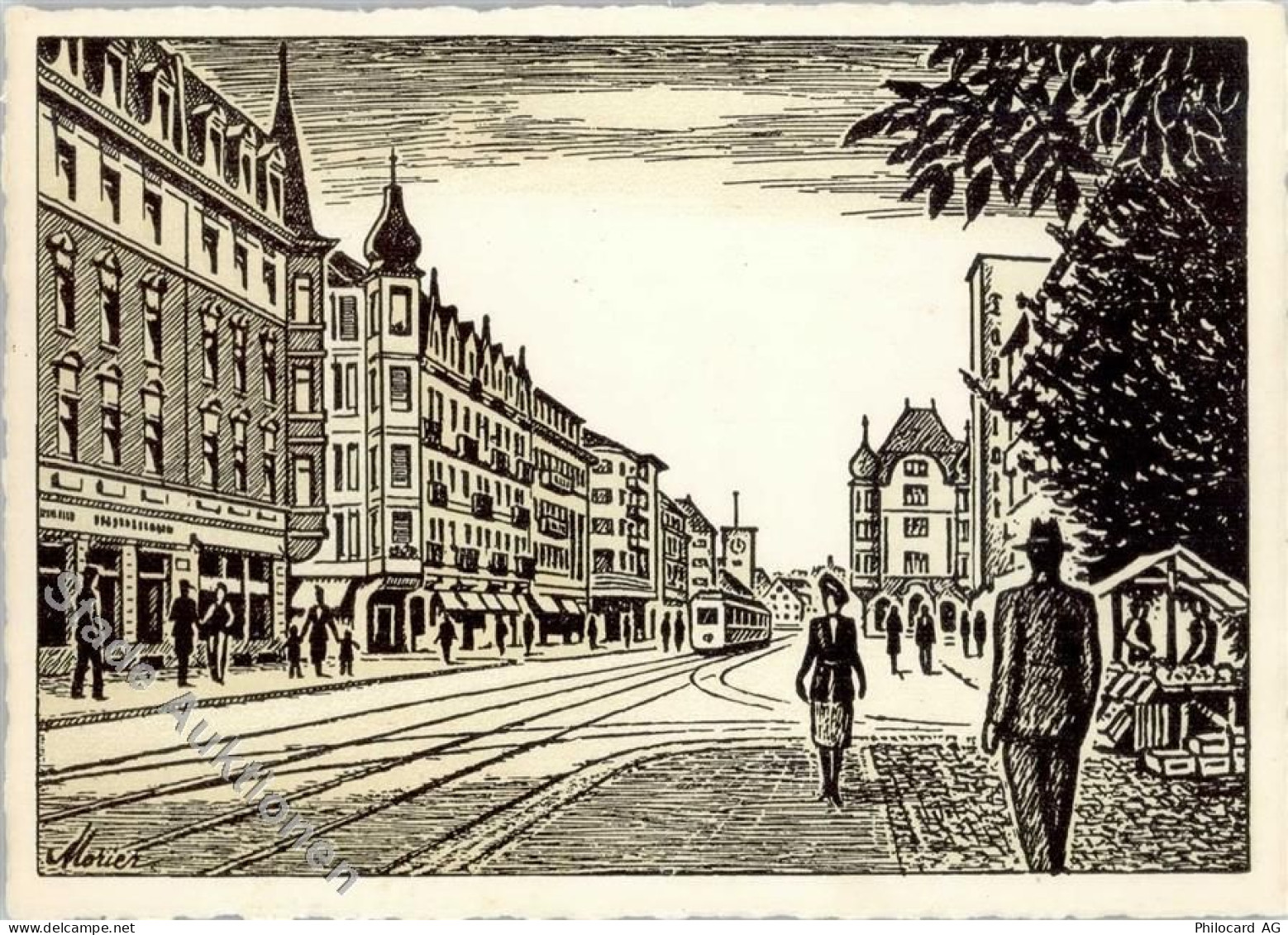 8000 Oerlikon - Künstlerkarte Tram Straßenbahn - 50650780