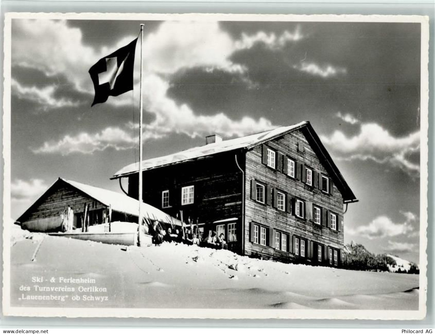 8000 Oerlikon - Ski- Ferienheim Oerlikon Schweizer Flagge Winter - 10161530