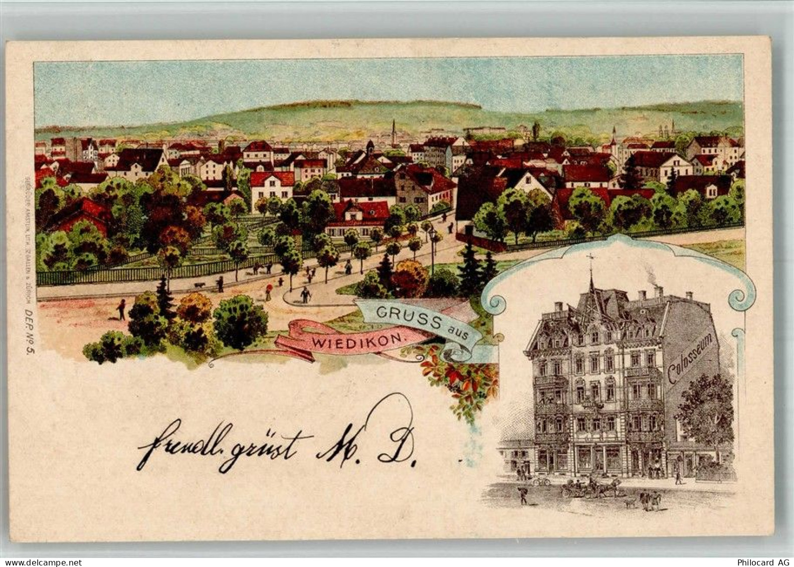 8000 Wiedikon Zürich 1901 BOAKC Lithographie - 13715688