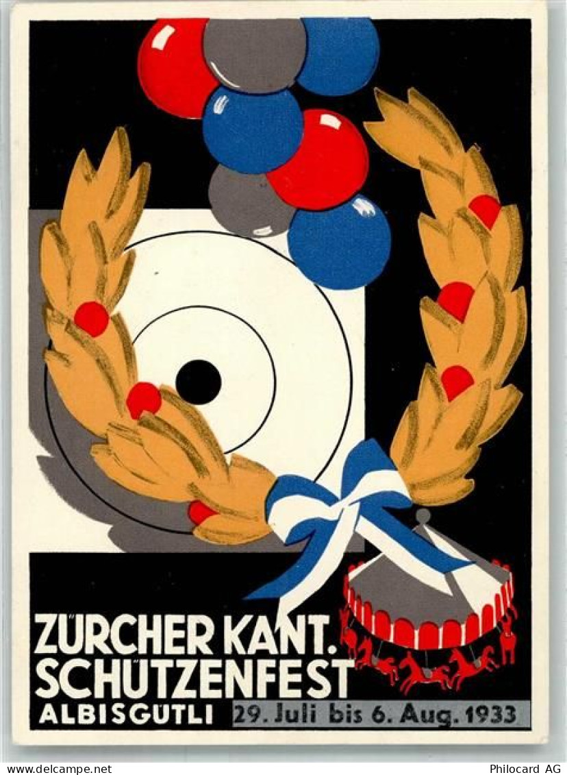 8000 Wiedikon Zürich 1933 - Schützenfest Gasthaus Albigütli - 13572801