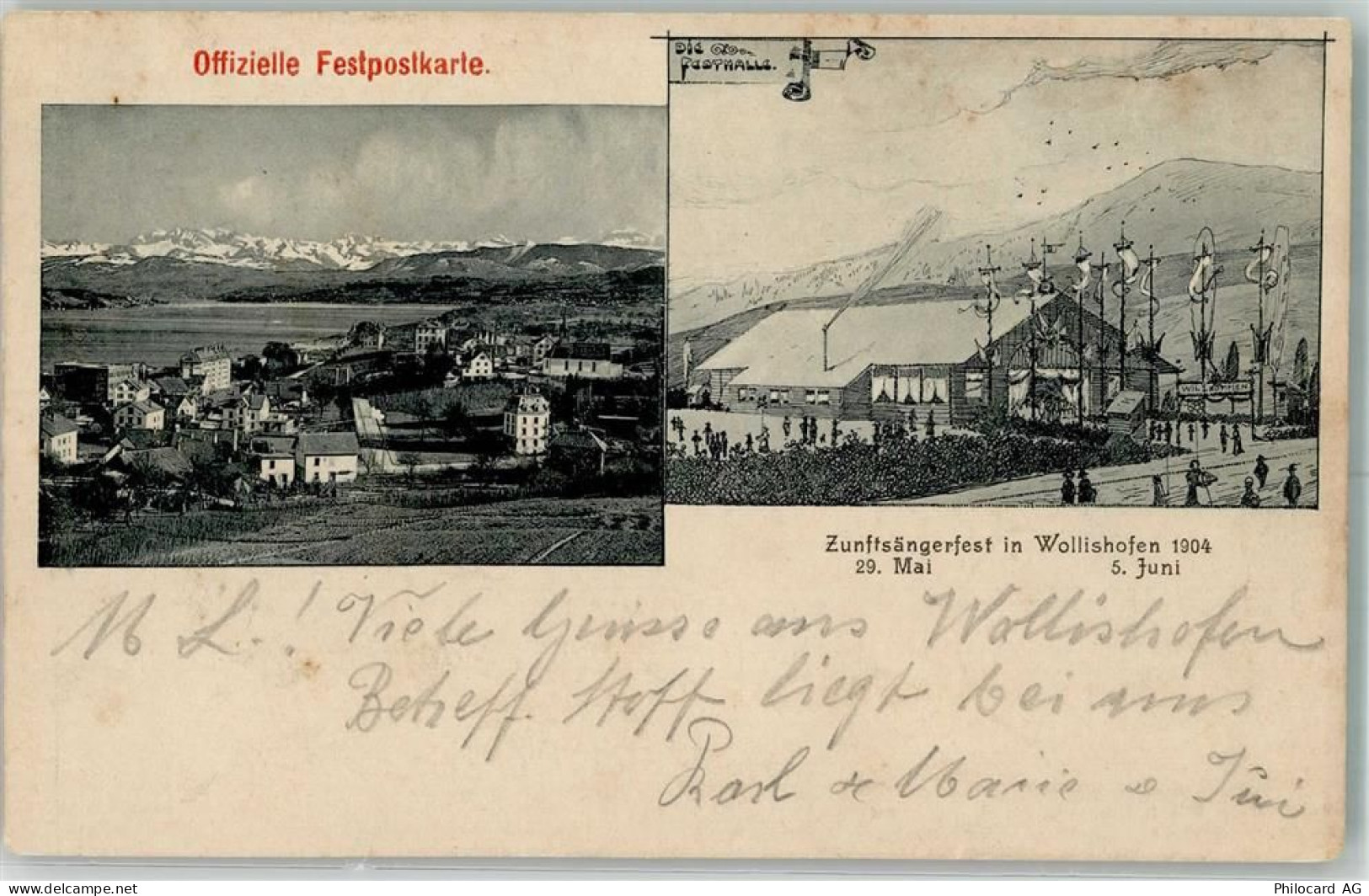 8000 Wollishofen Zürich 1904 - Zunftsängerfest 29.5.-5.6.1904 - 13647458