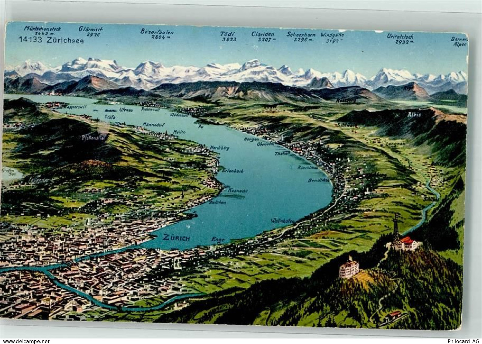 8000 Wollishofen Zürich - Landkarte Zürichsee - 39700419