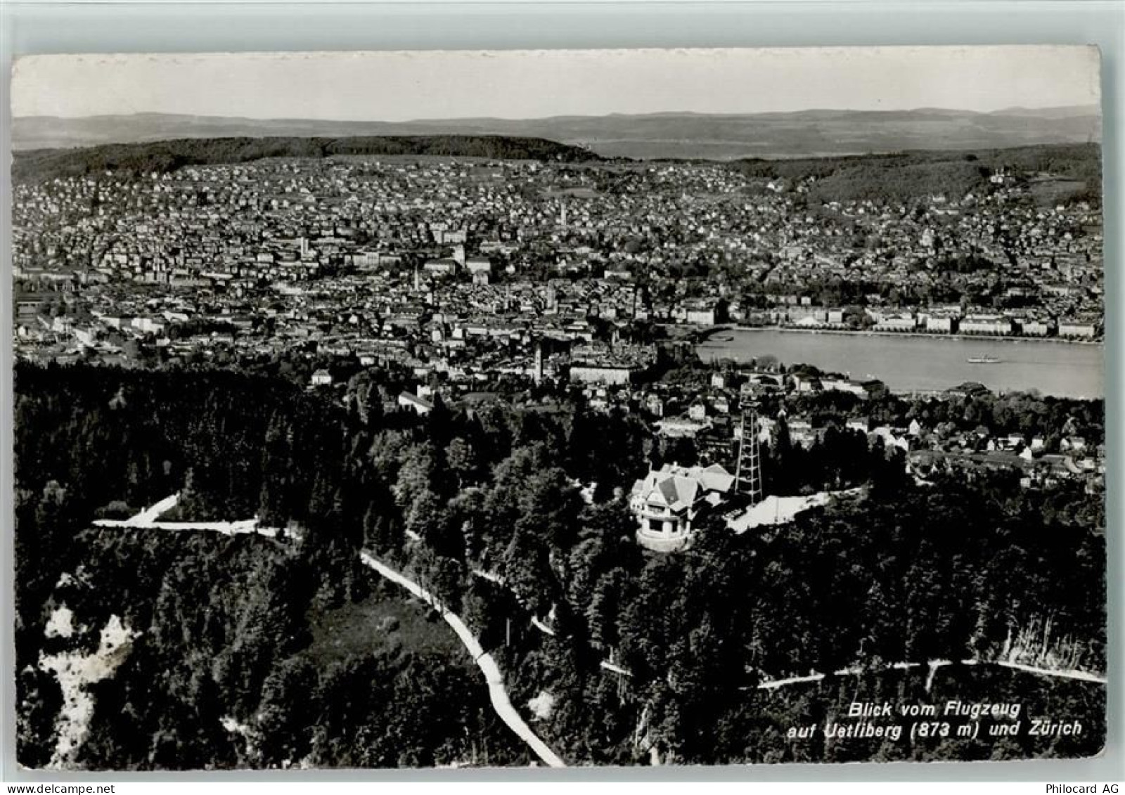 8000 Zürich - Blick vom Flugzeug auf Uetliberg und Zürich - 10198704