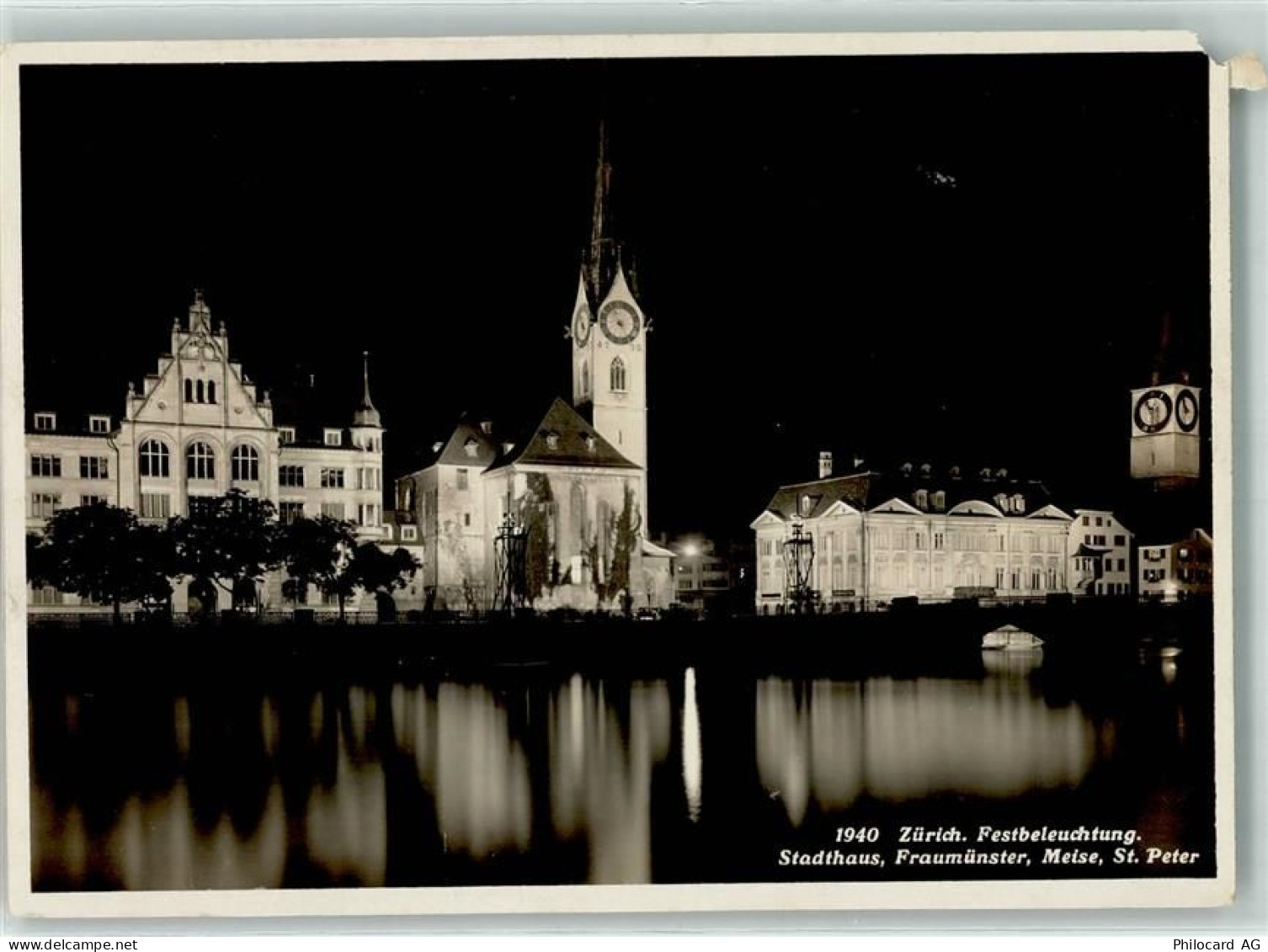8000 Zürich - Festbeleuchtung Stadthaus Fraumünster Meise St. Peter - 39691189