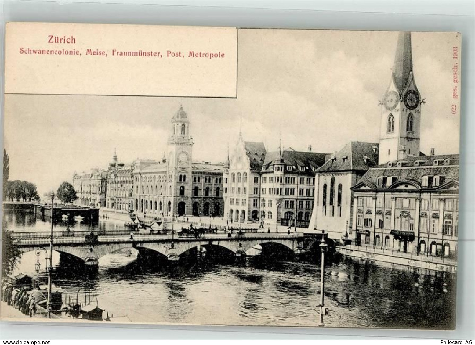 8000 Zürich Foto AK Schwanenkolonie Meise Fraumünster Postamt Metropole... - 38023919