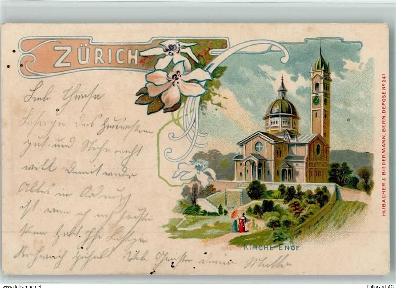 8000 Zürich Lithographie Kirche Enge - 13110334