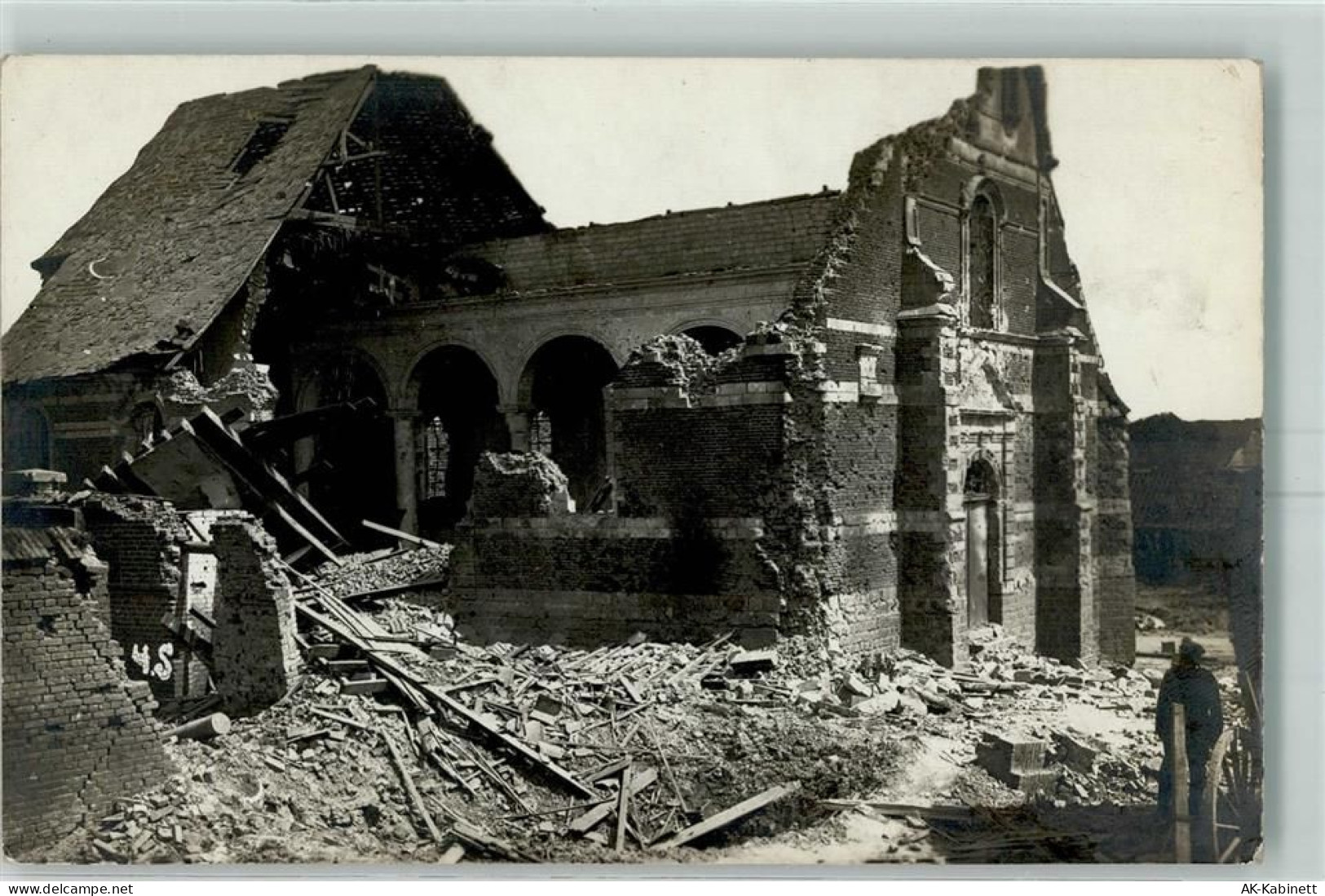 80360 Combles - zerstörte Kirche Soldat Uniform Ort handschriftlich - 52214921