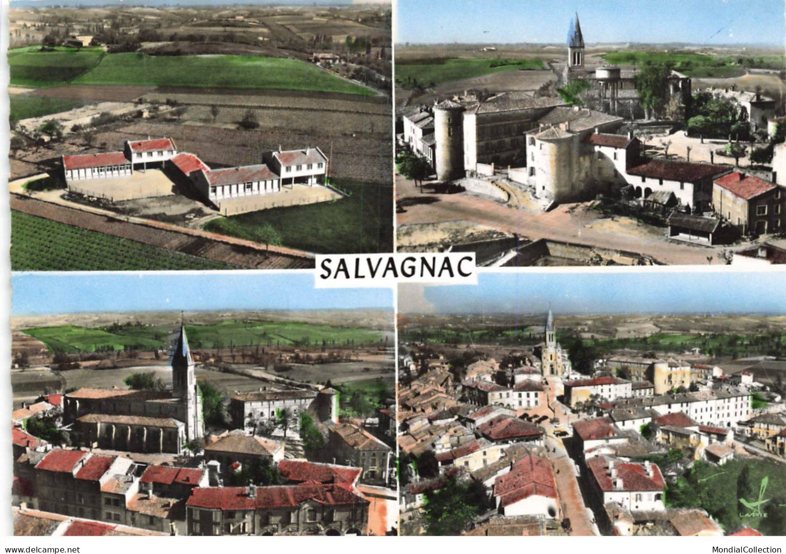 81 SALVAGNAC AJ#MK740 SOUVENIR MULTI VUES VUE AERIENNE