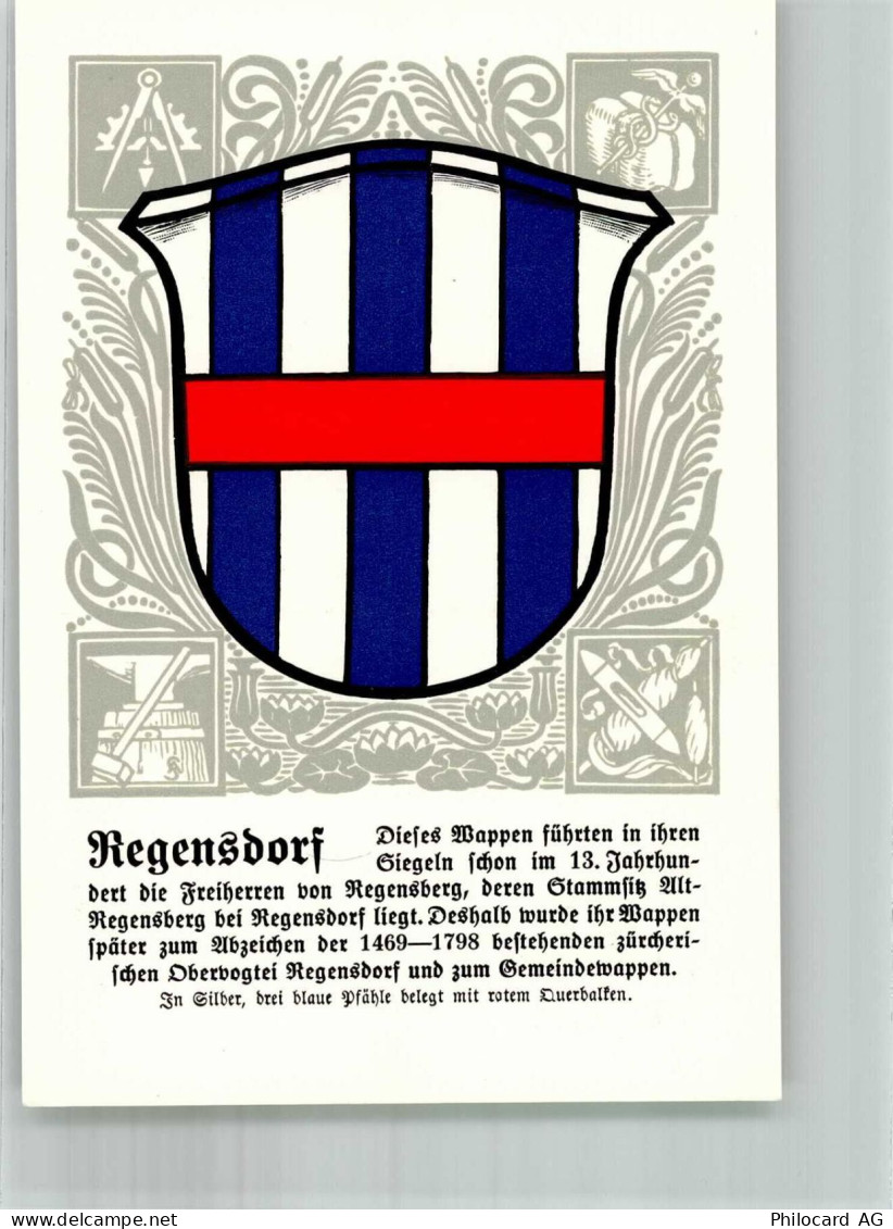 8105 Regensdorf Lithographie Wappen - 14021334