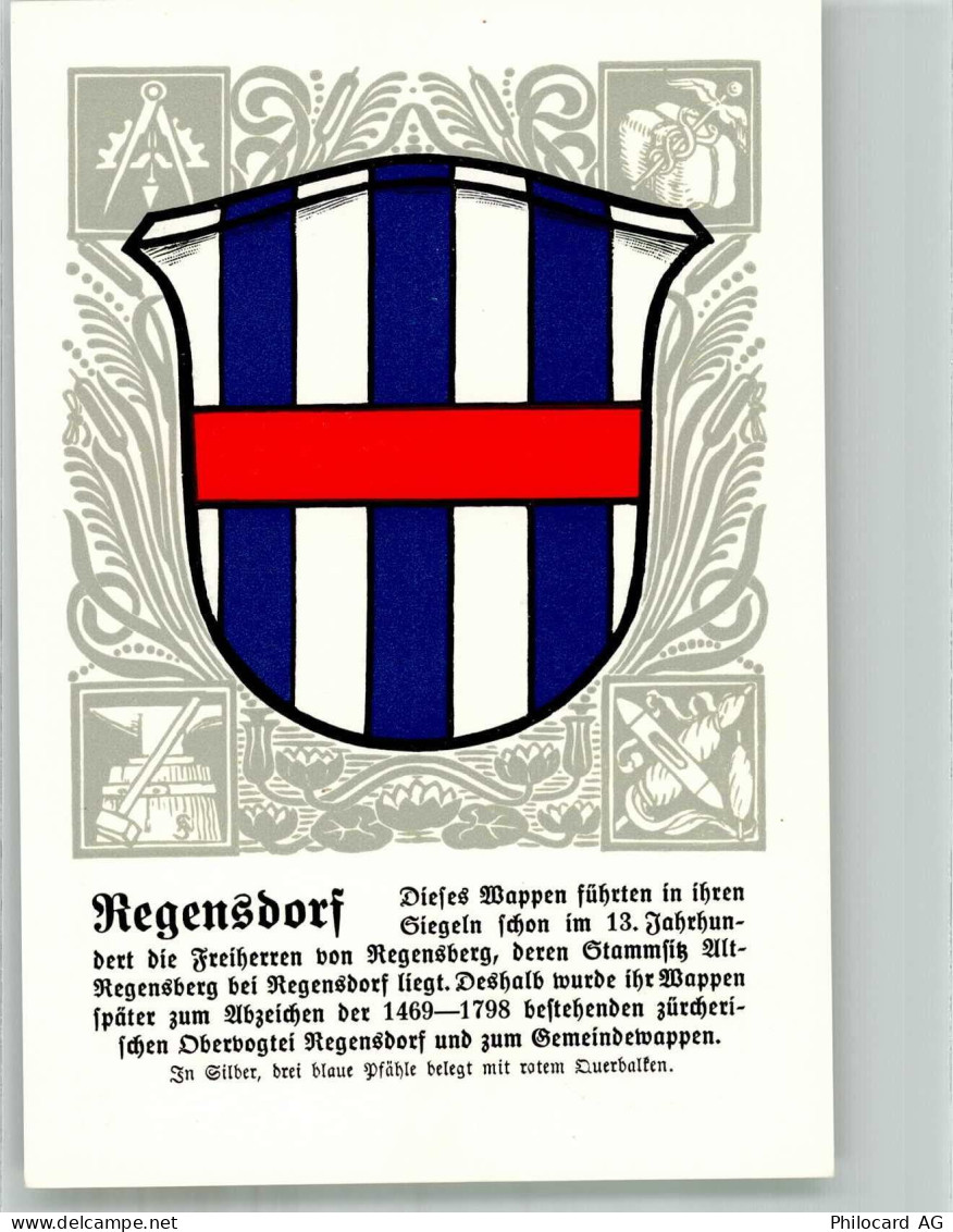 8105 Regensdorf Lithographie Wappen - 14021370