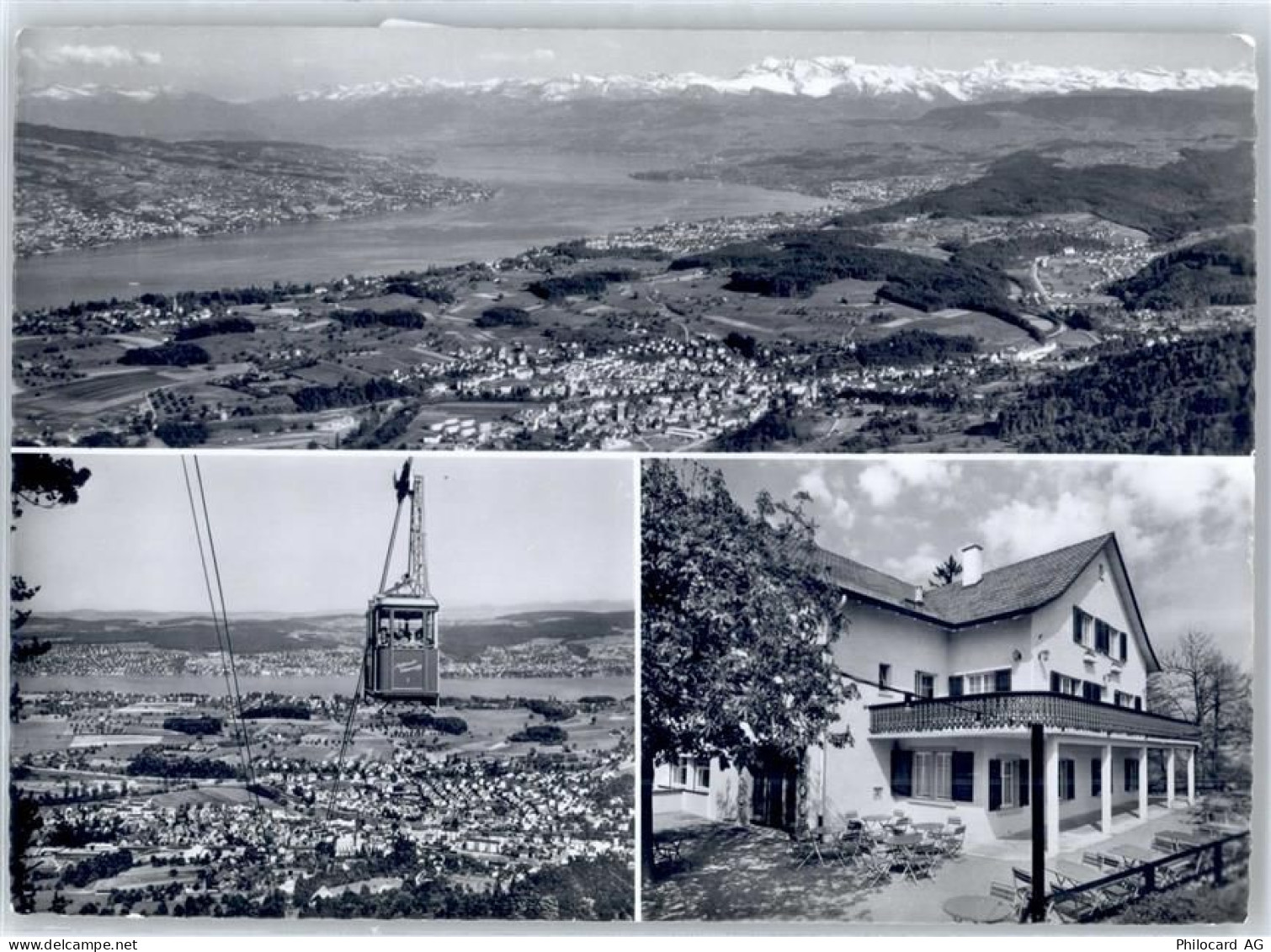 8134 Adliswil - Bergrestaurant Felsenegg, Luftseilbahn, Blick auf Glarne... - 51096452