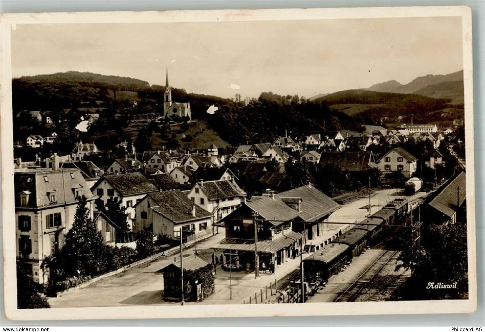 8134 Adliswil Foto AK Bahnhof Eisenbahn - 13556395