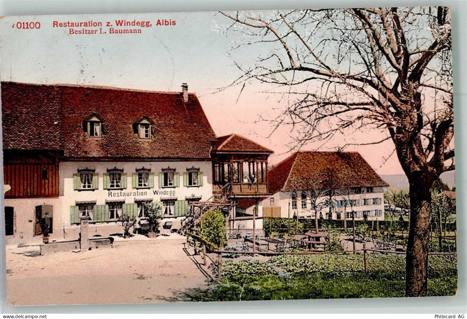 8135 Langnau am Albis 1911 Foto AK Gasthaus zum Windegg Alibs - 13597778