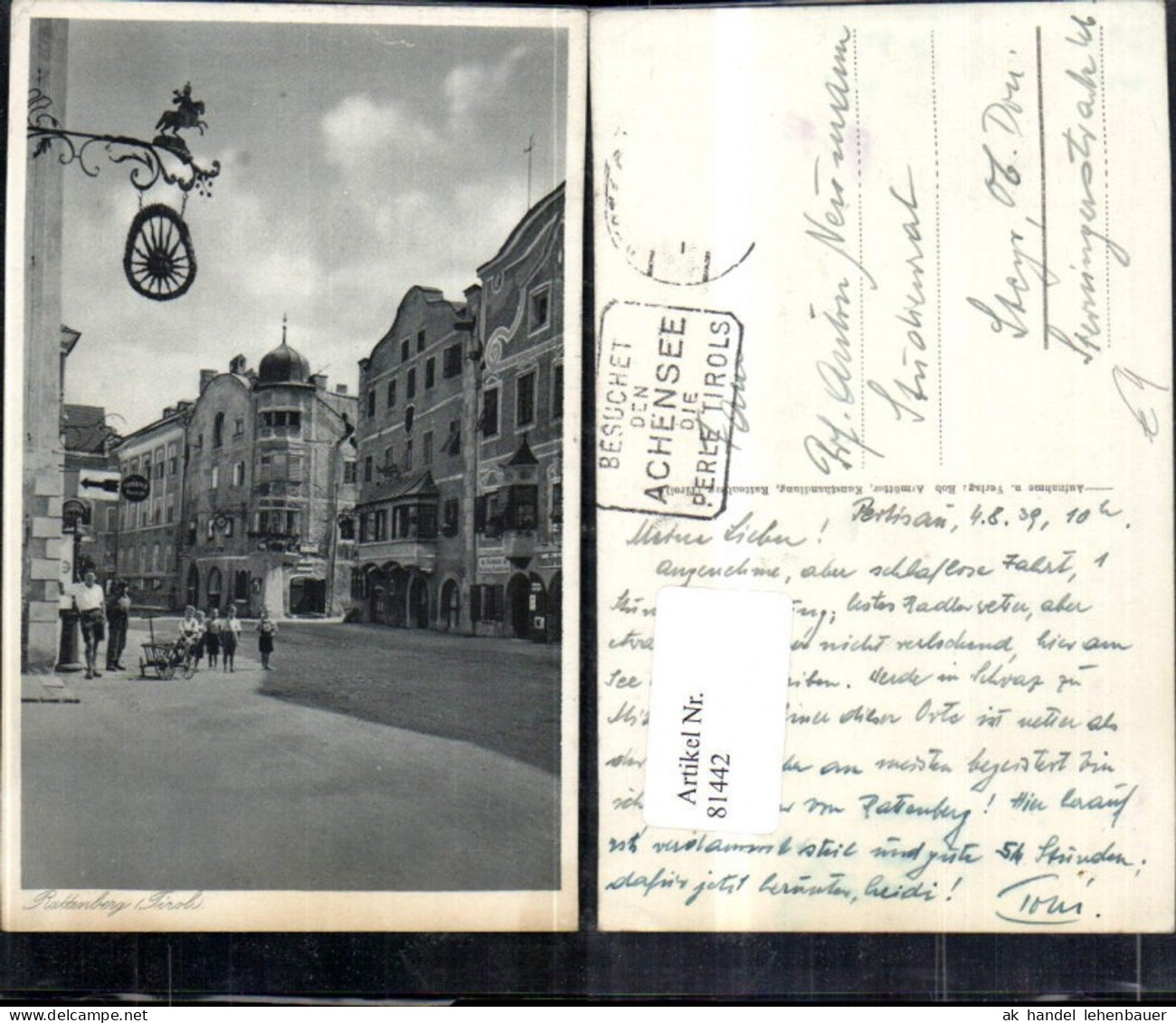 81442,Rattenberg Strassenansicht m. Personen 1939