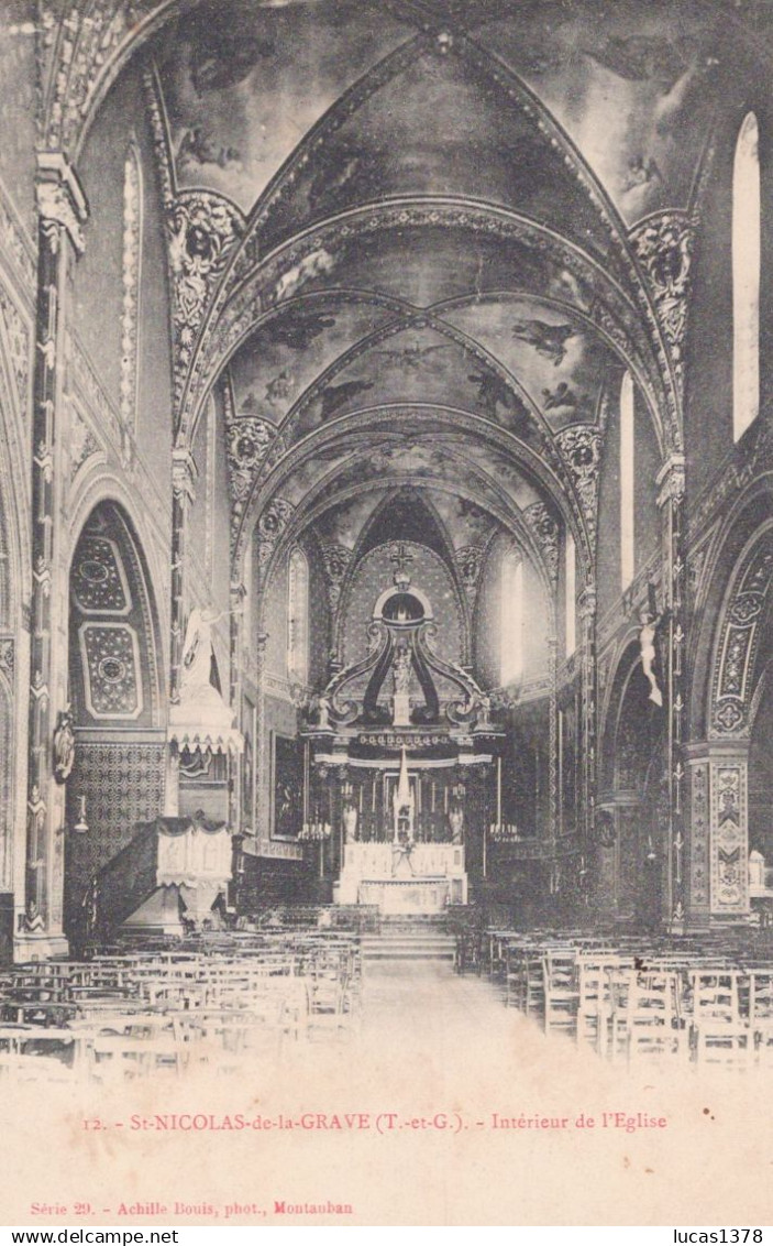 82 / SAINT NICOLAS DE LA GRAVE /  INTERIEUR EGLISE
