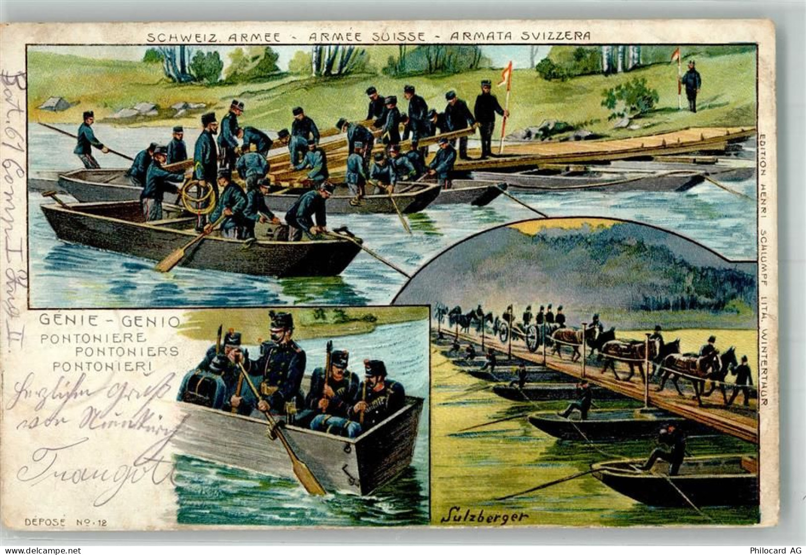 8213 Neunkirch 1902 Gebrauchsspuren sign. Sulzberger Uniform Pontonpioni... - 10729608