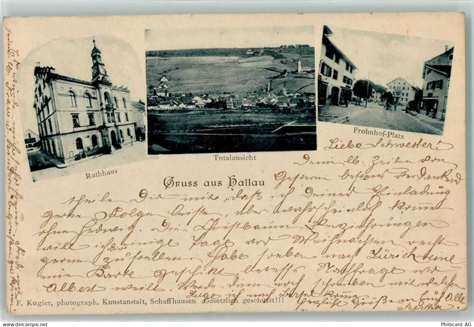 8215 Hallau 1909 - Rathaus Frohnhof Platz - 13449079