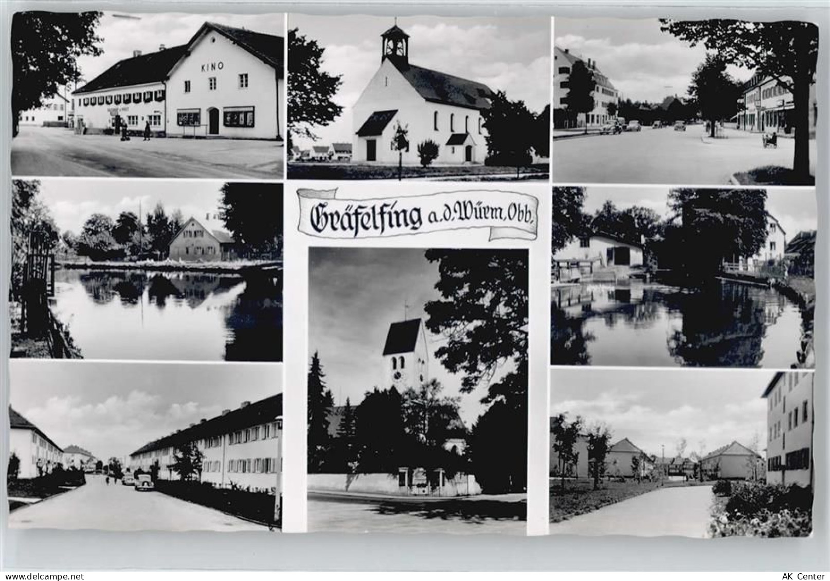 82166 W8032 Gräfelfing - Kirche, Kino, Siedlung - 50730040