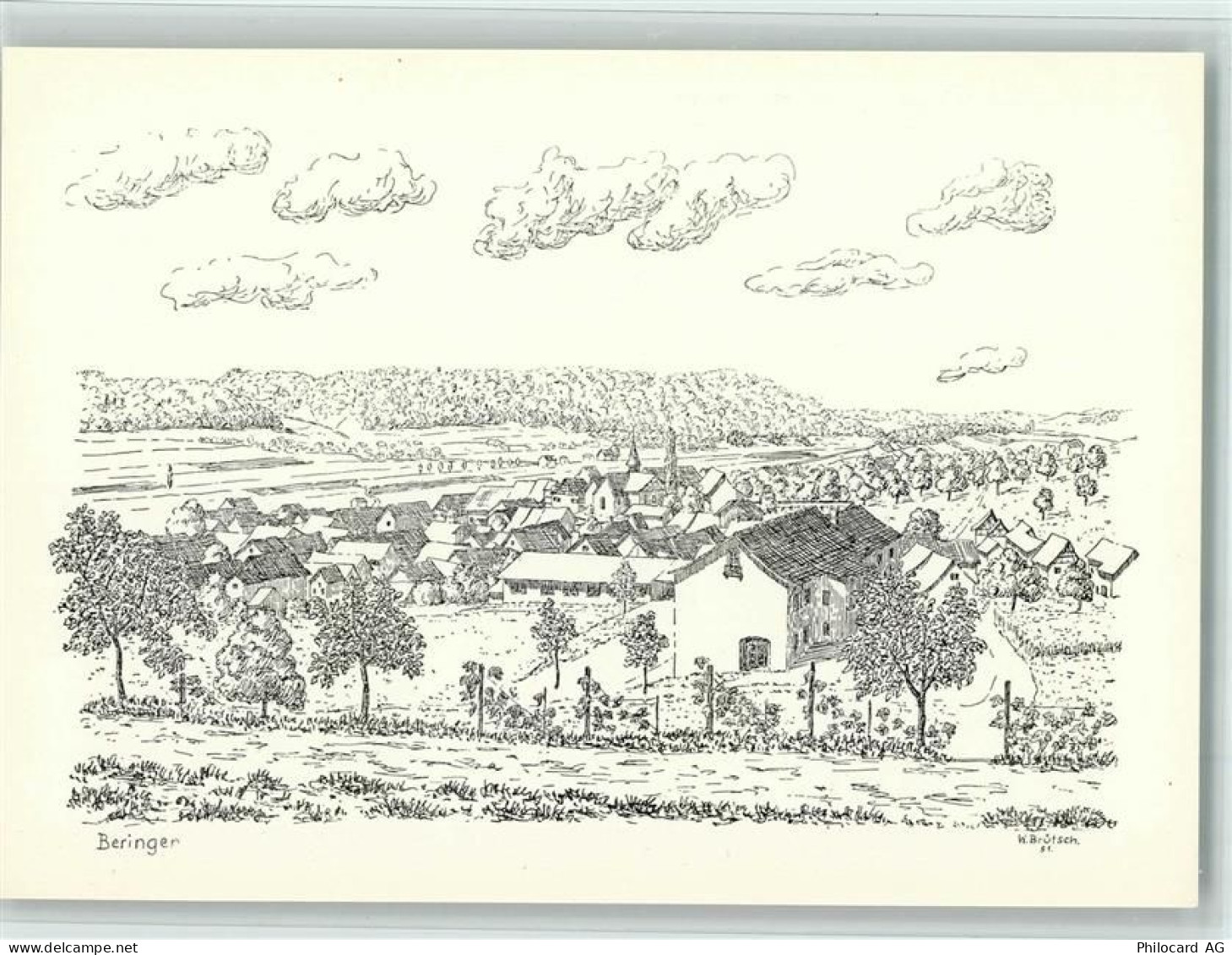 8222 Beringen Künstlerkarte Lueged, da isch üsri Heimet! sign. Willi Brü... - 11051595