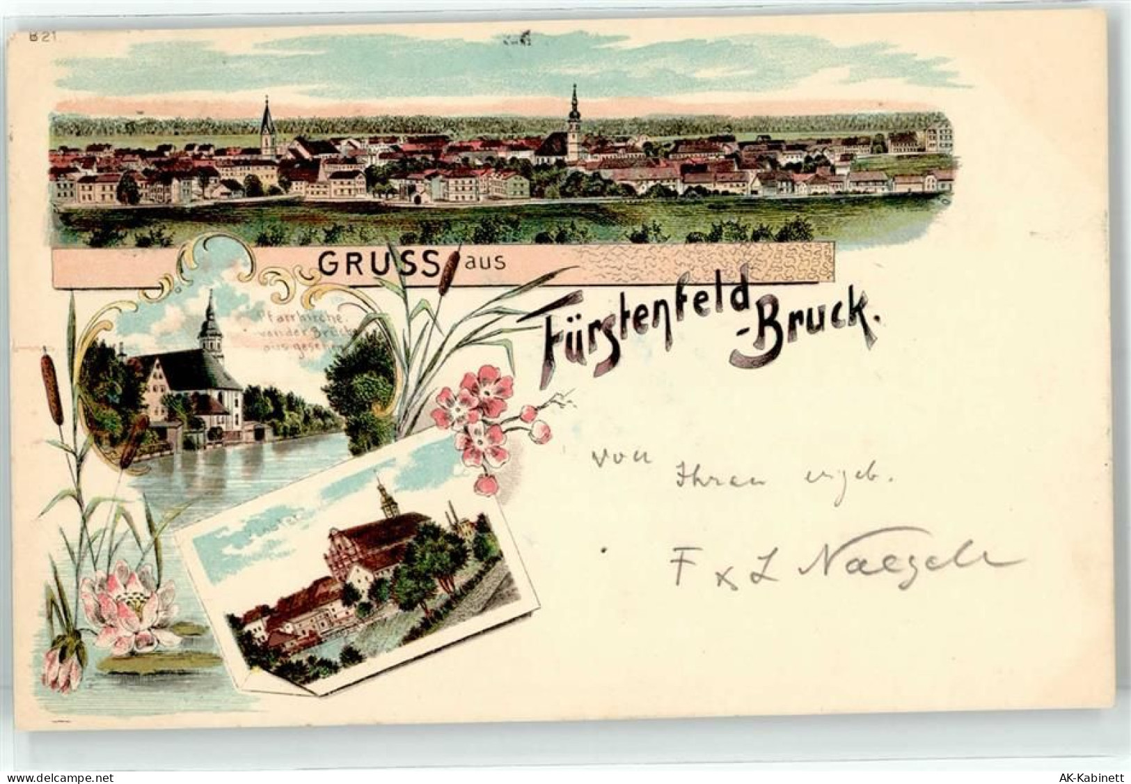 82256 W8080 Fürstenfeldbruck 1899 Lithographie Pfarrkirche - 51828025