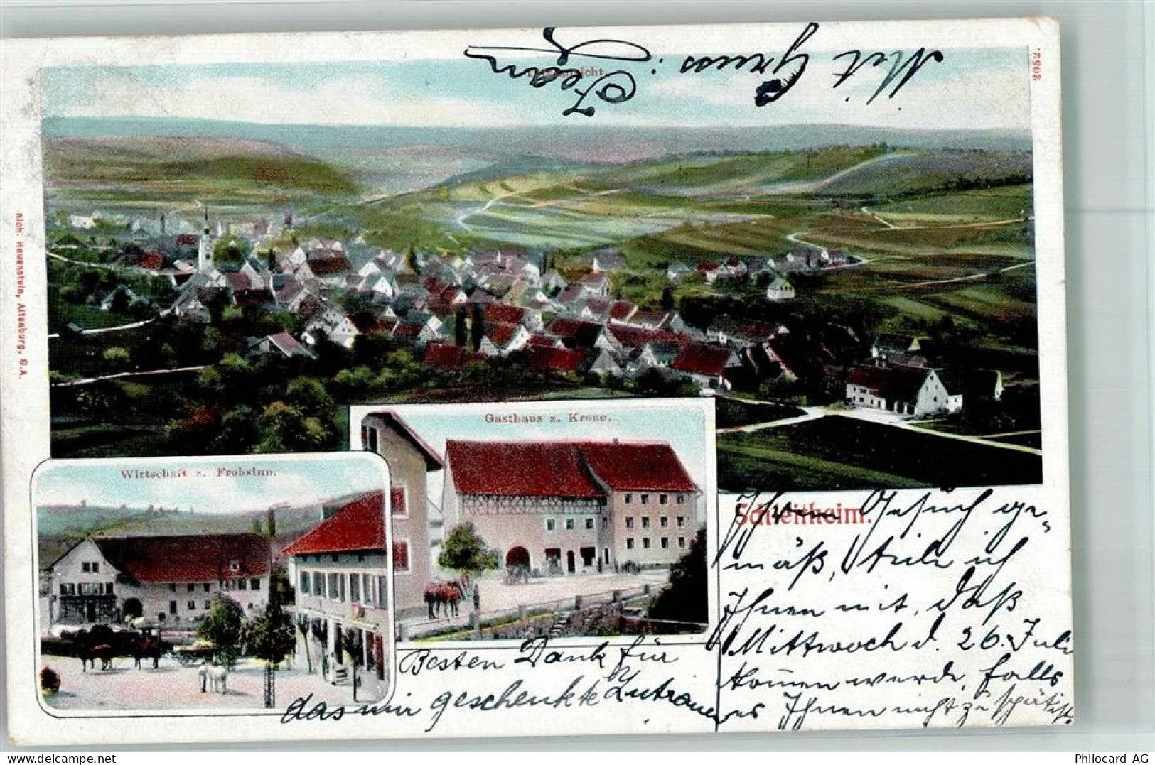 8226 Schleitheim 1905 Foto AK Gasthaus zum Frohsinn Gasthaus zur Krone... - 13673216