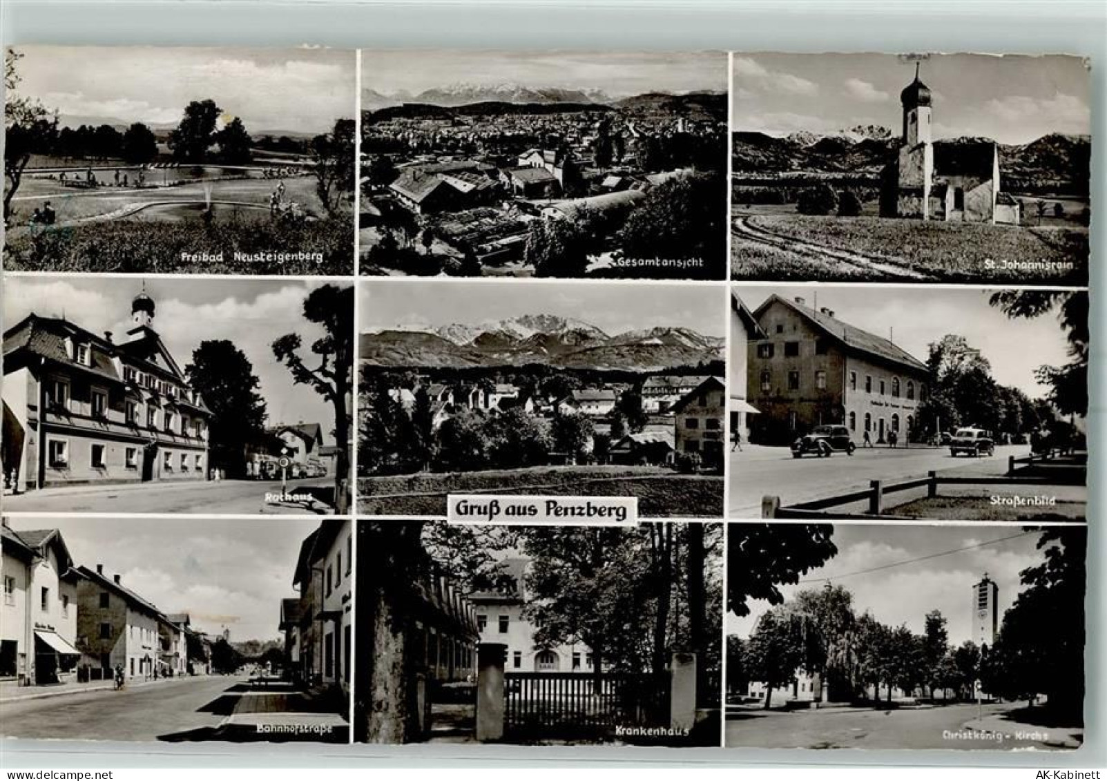 82377 W8122 Penzberg - Freibad Neusteigenberg St. Johannisrain Rathaus B... - 52279628