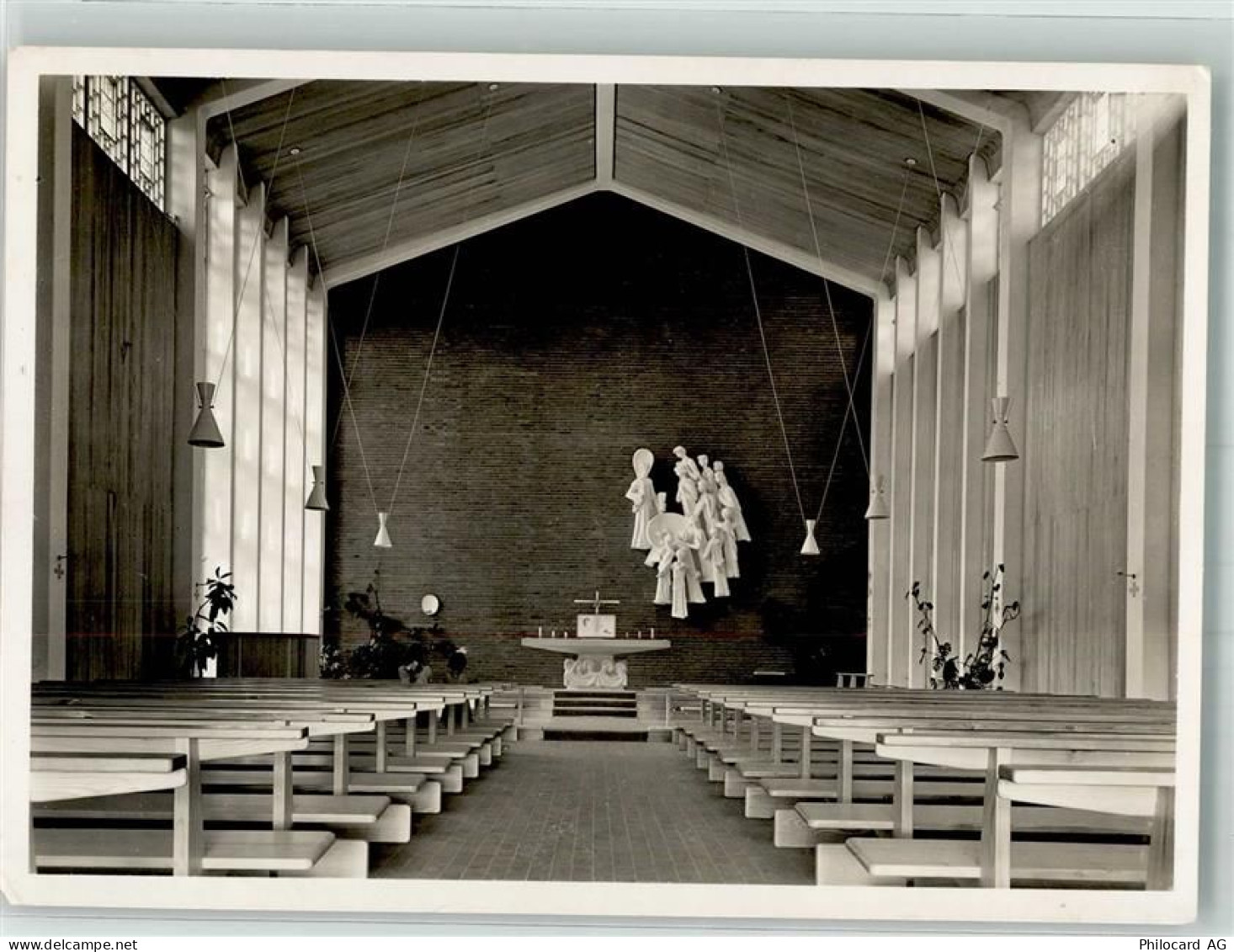 8240 Thayngen 1952 Foto AK Kath. Kirche innen - 39983538
