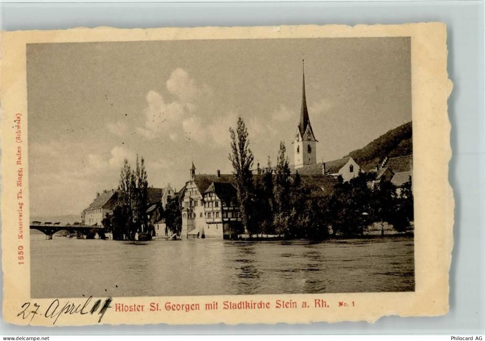 8260 Stein am Rhein 1911 - Kloster St. Georgen mit Stadtkirche Stein am ... - 11087834