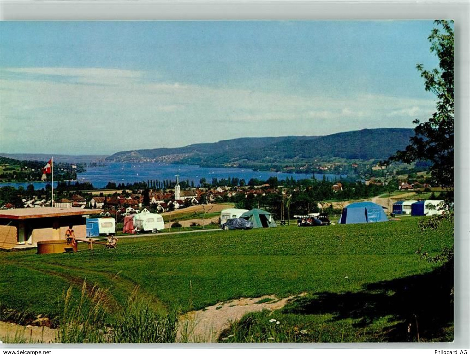 8264 Eschenz Foto AK Schwimmbad Campingplatz Hüttenberg - 38068087