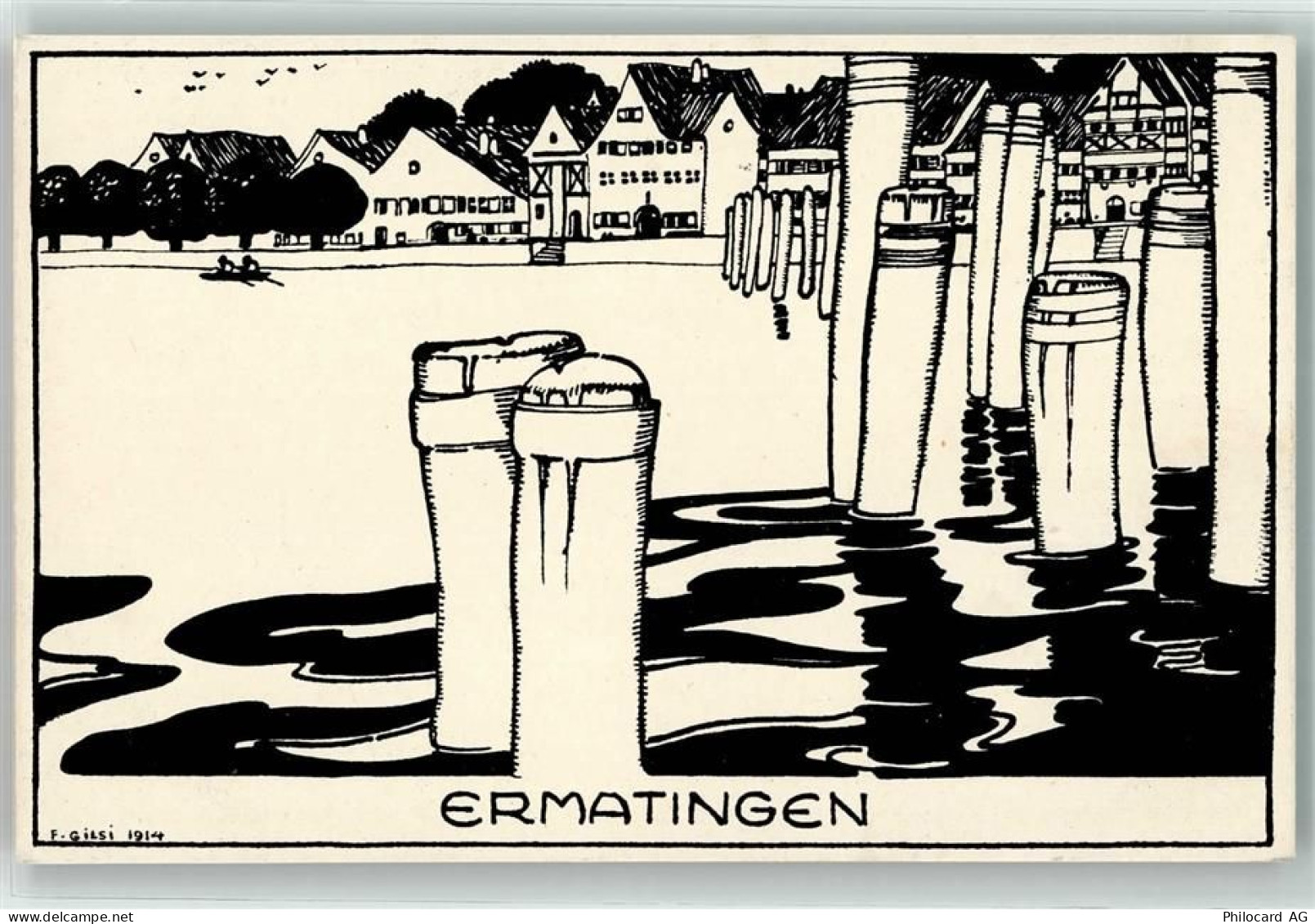 8272 Ermatingen Künstlerkarte Ruderboot - 13938060