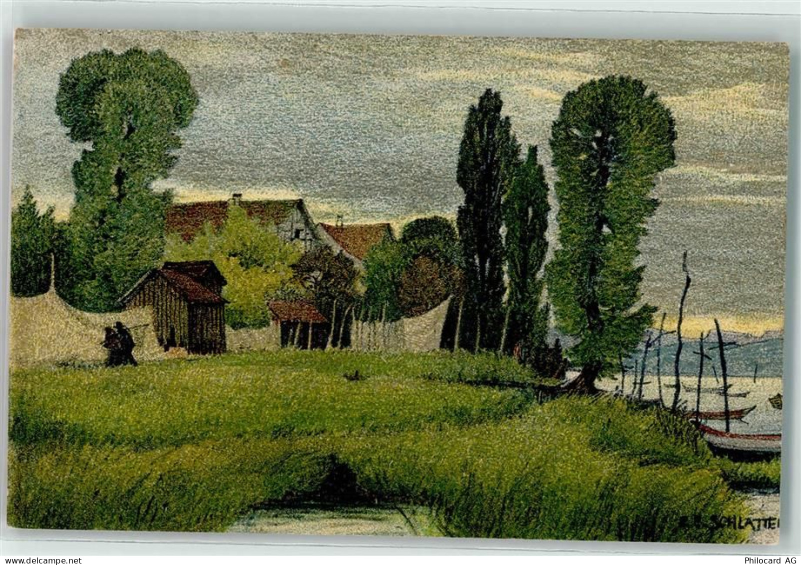 8272 Ermatingen Künstlerkarte sign. EE Schlatter - 13191256