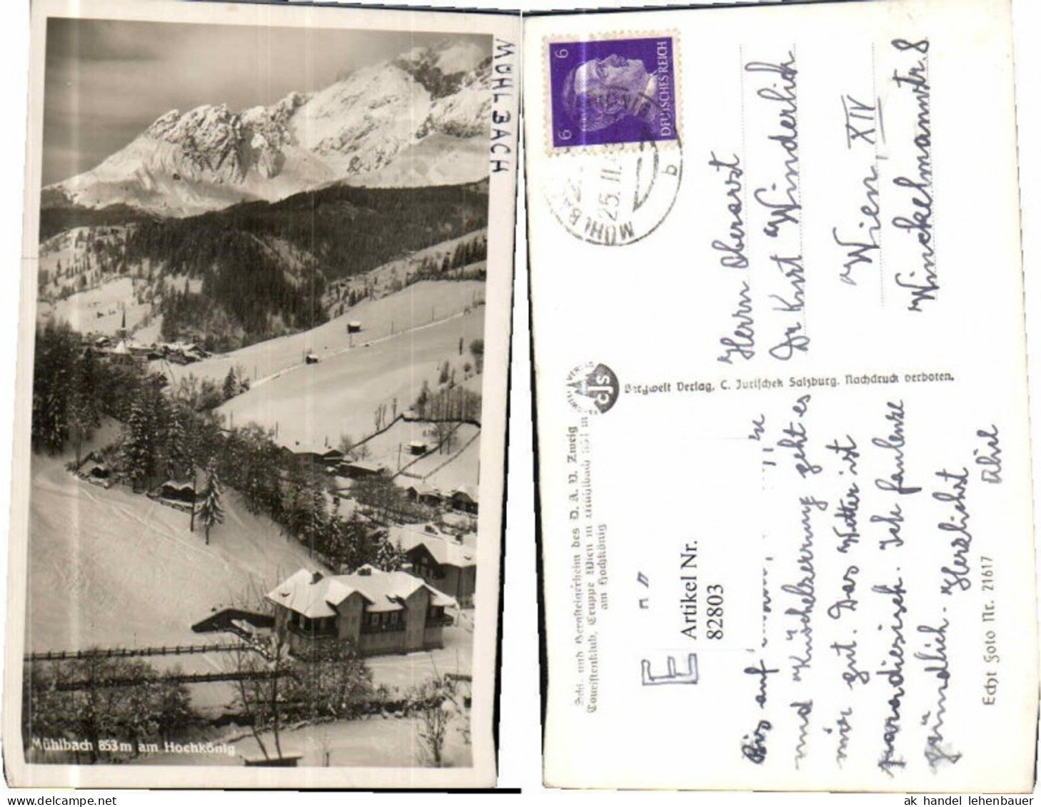82803,Mühlbach am Hochkönig Teilansicht 1943