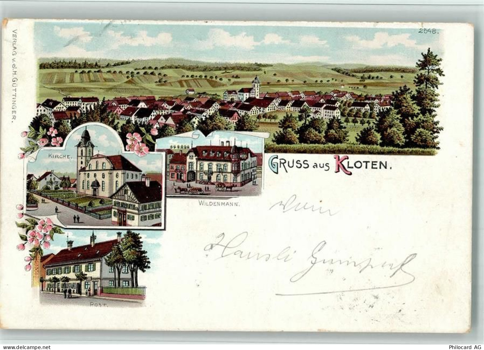 8302 Kloten 1901 BOAKC Gasthaus Wildenmann Post Lithographie - 13700472