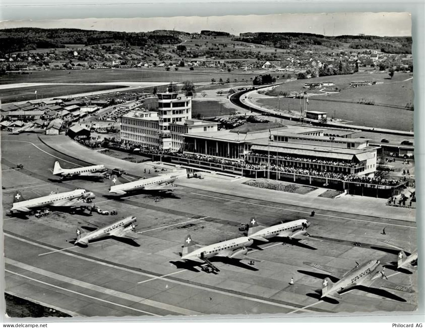 8302 Kloten 1959 Foto AK Flughafen Flugzeuge Gasthaus - 38193761