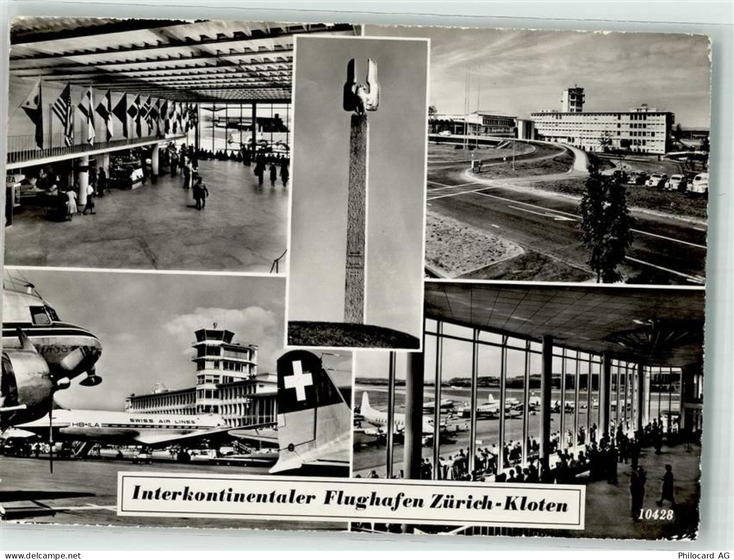 8302 Kloten Foto AK Flughafen Swiss Air Lines Denkmal - 10696257