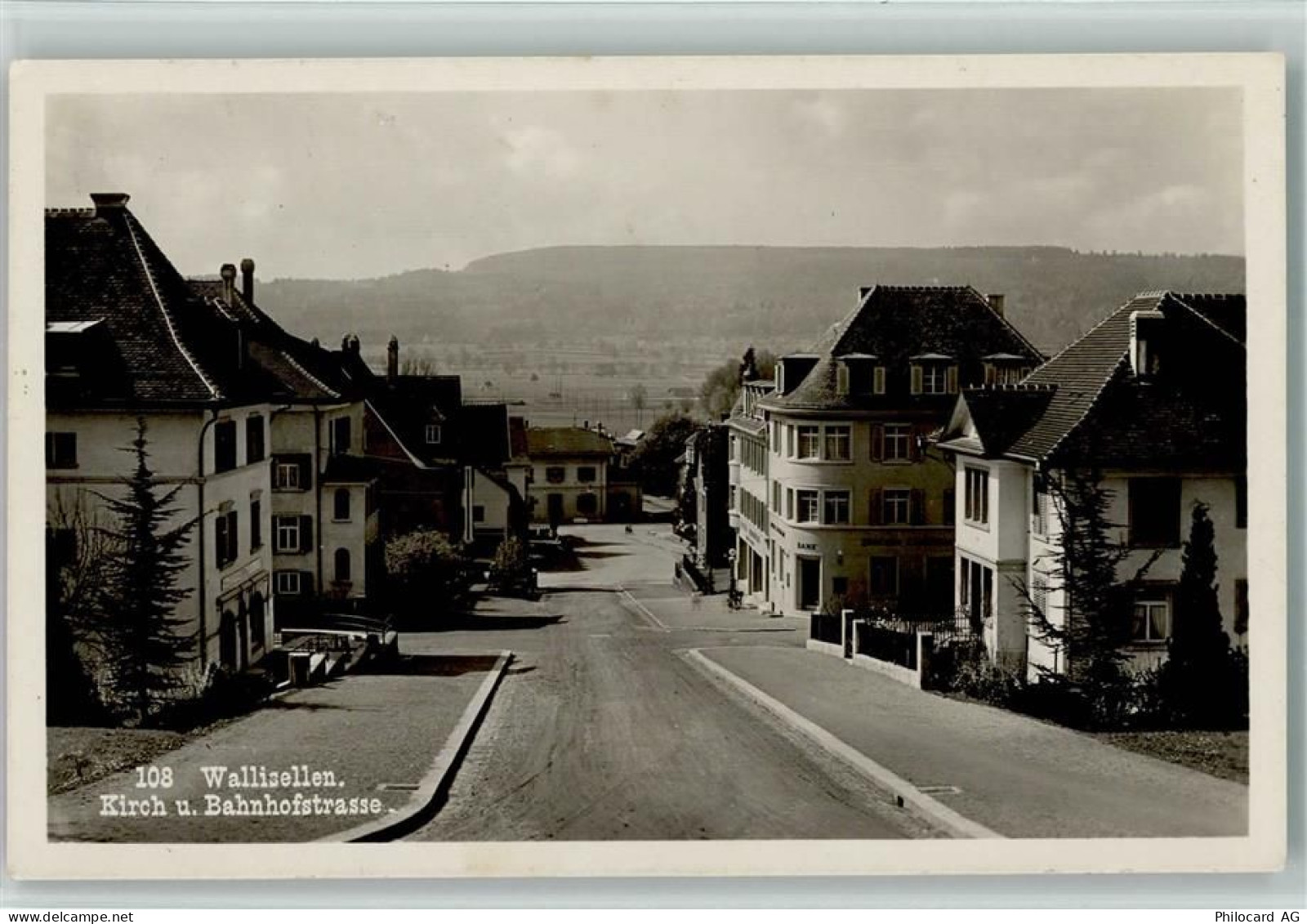 8304 Wallisellen 1933 - Kirch- und Bahnhofstraße AK - 13213426