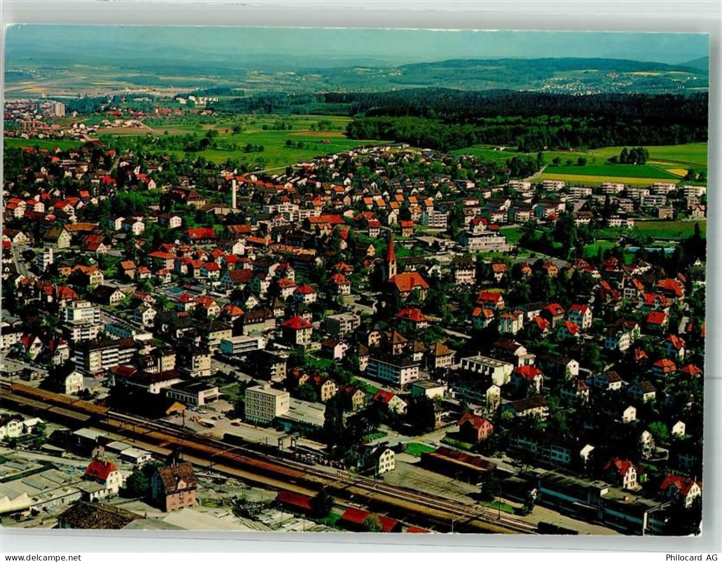 8304 Wallisellen Foto AK Fliegeraufnahme Bahnhof - 38022266