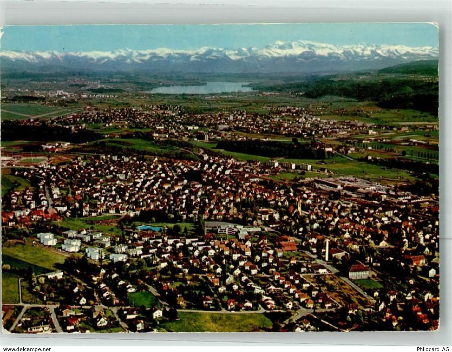 8304 Wallisellen Foto AK Fliegeraufnahme Greifensee Glarner Alpen - 38022265