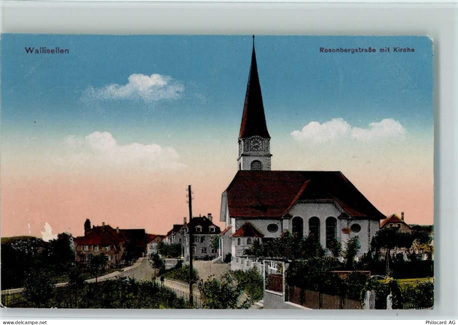 8304 Wallisellen - Rosenbergstraße mit Kirche - 13100344