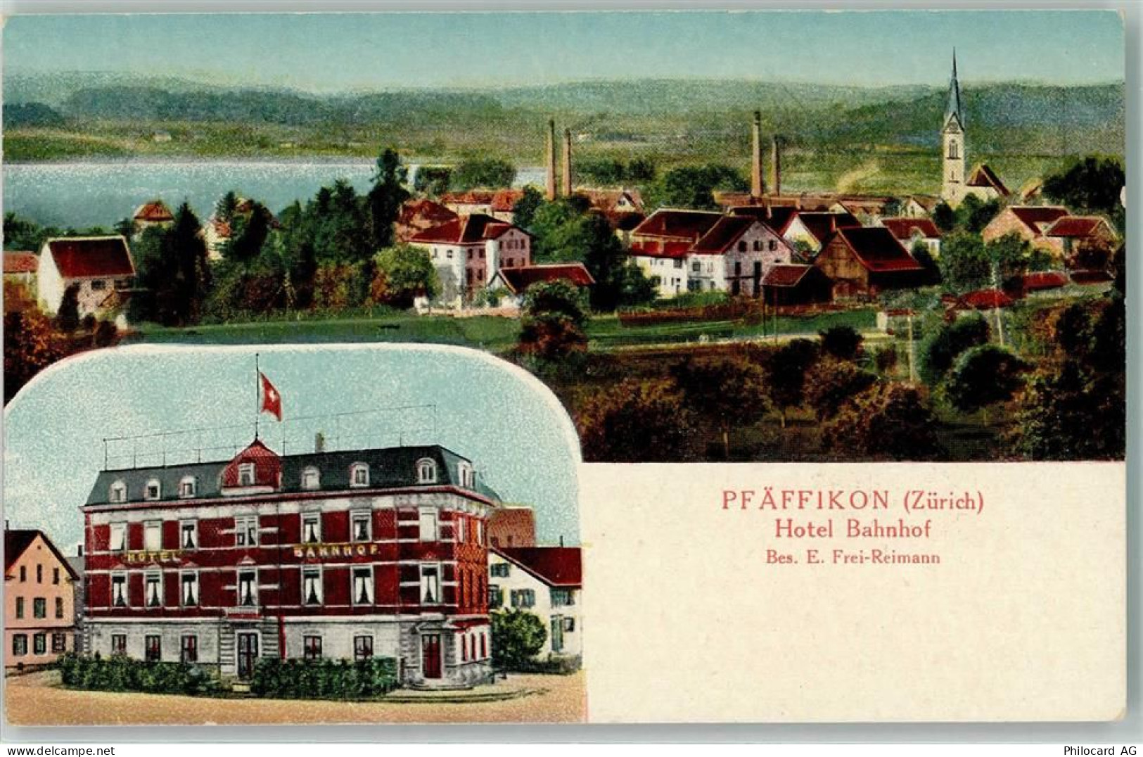 8330 Pfäffikon ZH Lithographie Hotel Bahnhof - 13449447
