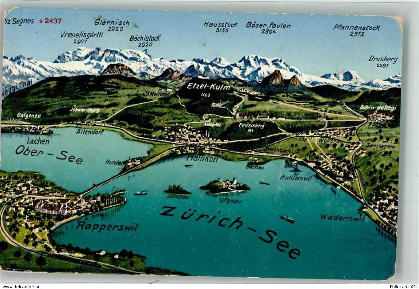 8330 Pfäffikon ZH - Vogelschau Zürichsee Obersee - 38069633