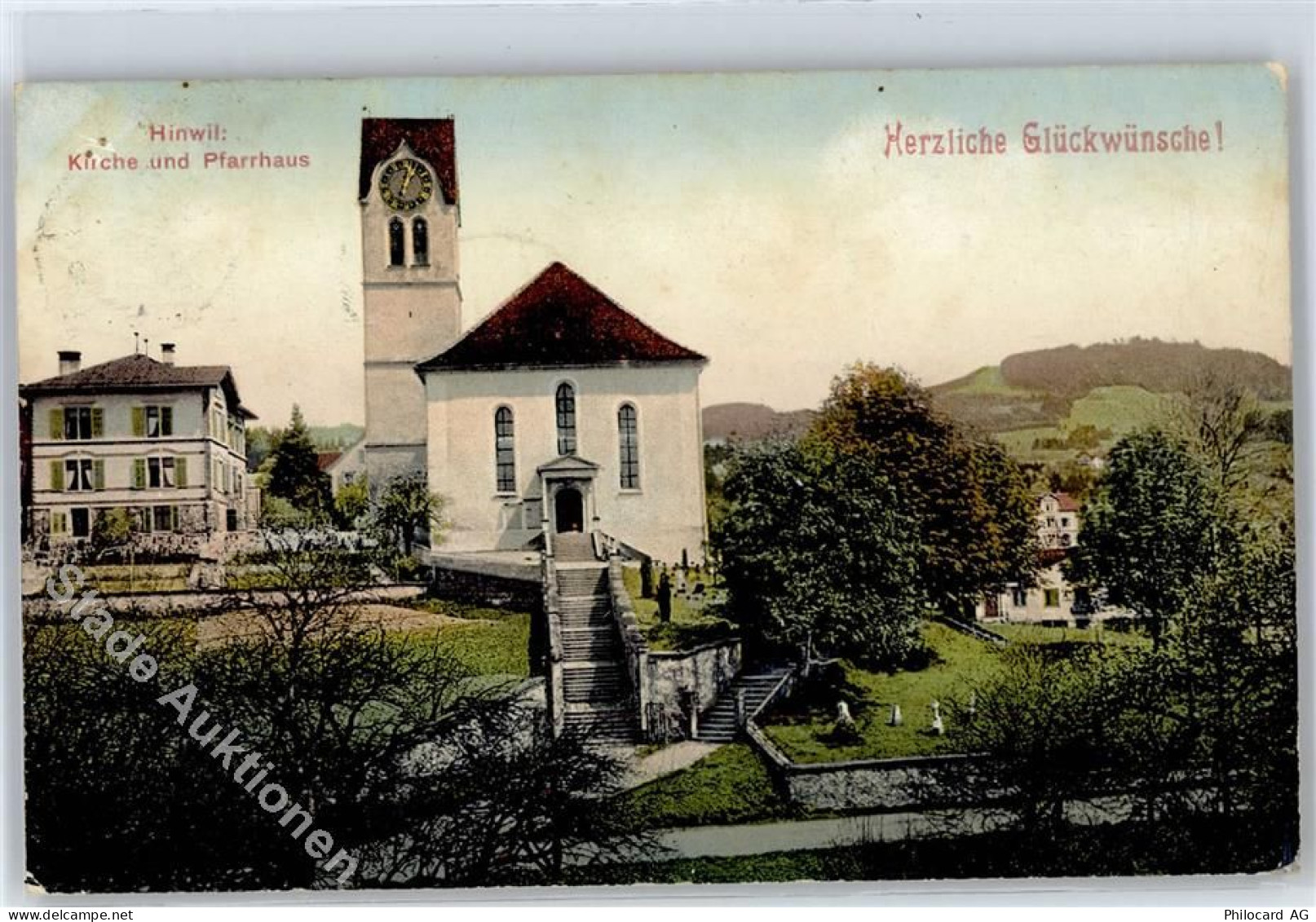 8340 Hinwil - 1905, Kirche, Pfarrhaus - 51279953