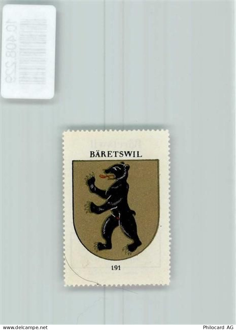 8344 Bäretswil - Vignette Wappen Kaffee Hag ca 1920-1940 Bär - 10408229